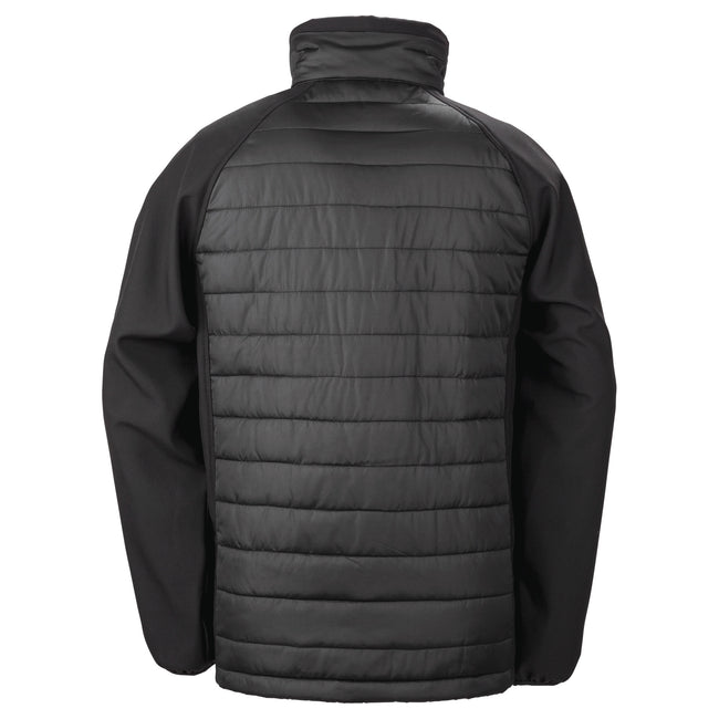 Black-Grey - Back - Result Unisex Adult Compass Softshell Padded Jacket