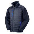 Navy-Royal Blue - Front - Result Unisex Adult Compass Softshell Padded Jacket