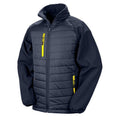 Navy-Yellow - Front - Result Unisex Adult Compass Softshell Padded Jacket