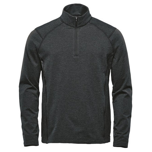 Black Heather - Front - Stormtech Mens Treeline Quarter Zip Fleece Top