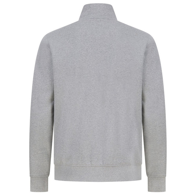 Heather Grey - Back - Henbury Unisex Adult Sustainable Quarter Zip Sweatshirt
