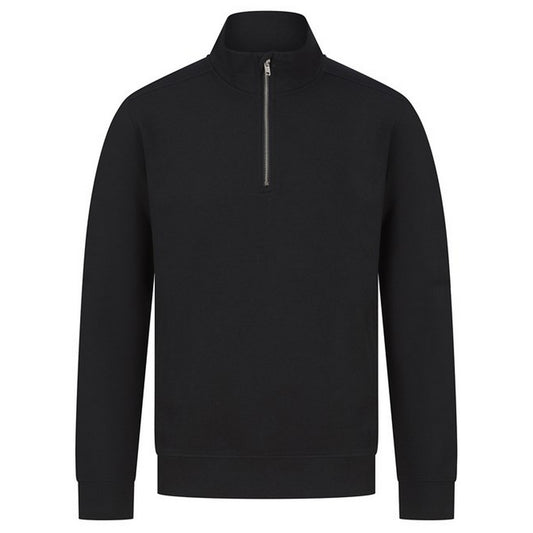 Black - Front - Henbury Unisex Adult Sustainable Quarter Zip Sweatshirt