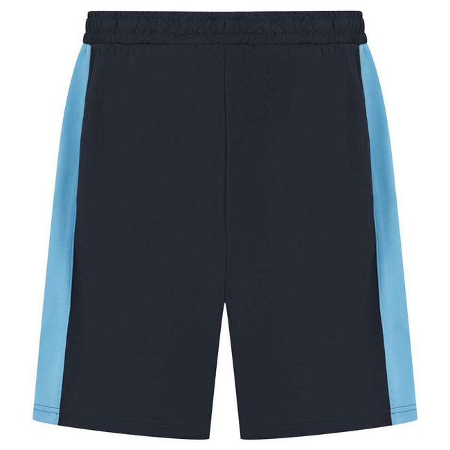 Navy-Sky - Back - Finden & Hales Mens Knitted Pocket Shorts