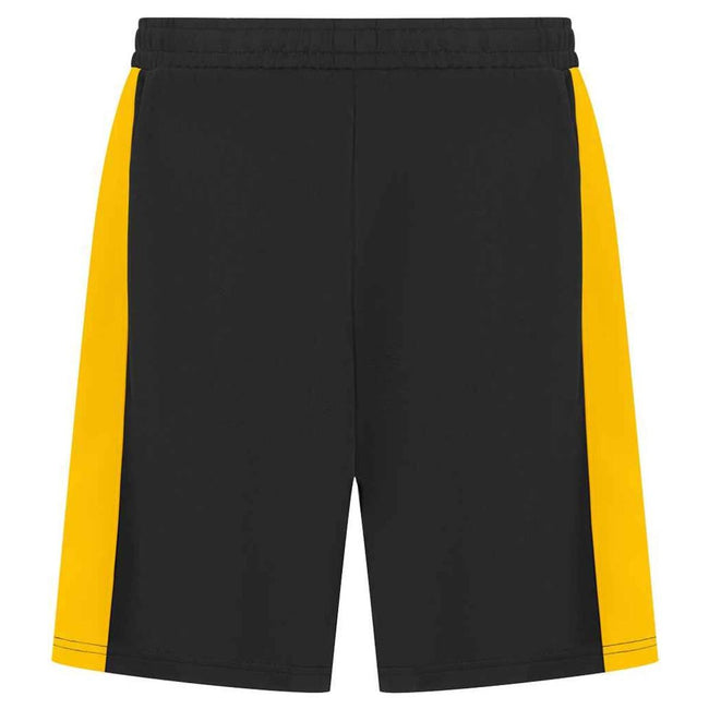 Black-Gold - Front - Finden & Hales Mens Knitted Pocket Shorts