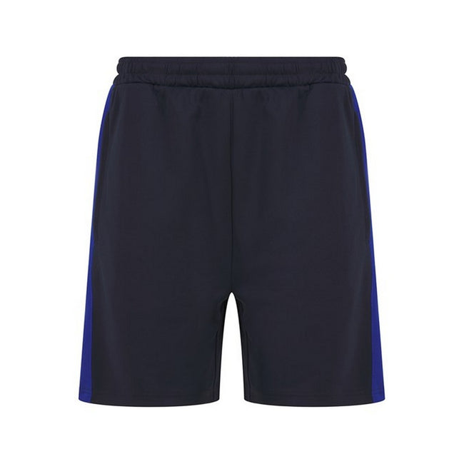 Navy-Royal Blue - Front - Finden & Hales Mens Knitted Pocket Shorts