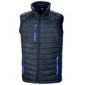 Navy-Royal Blue - Front - Result Genuine Recycled Unisex Adult Compass Softshell Padded Gilet