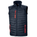 Navy-Red - Front - Result Genuine Recycled Unisex Adult Compass Softshell Padded Gilet
