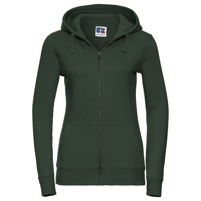 Bottle Green - Front - Russell Womens-Ladies Authentic Full Zip Hoodie