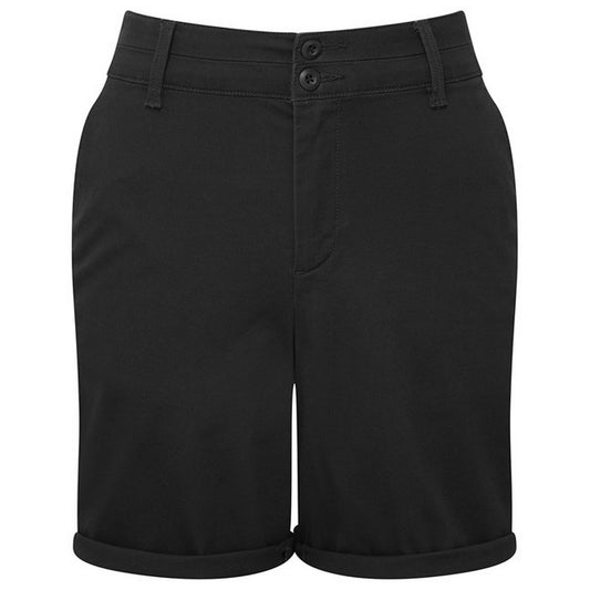 Black - Front - Asquith & Fox Womens-Ladies Chino Lightweight Shorts