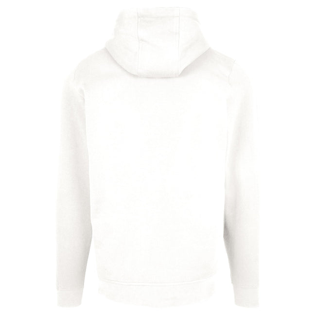 White - Back - Build Your Brand Mens Plain Full Zip Hoodie