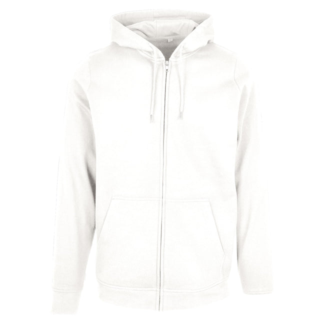 White - Front - Build Your Brand Mens Plain Full Zip Hoodie
