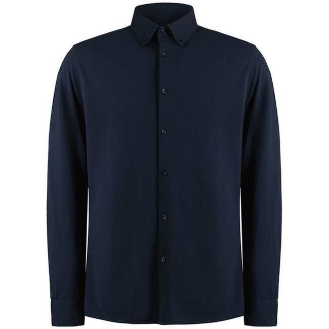 Navy - Front - Kustom Kit Mens Superwash 60°C Tailored Long-Sleeved Shirt