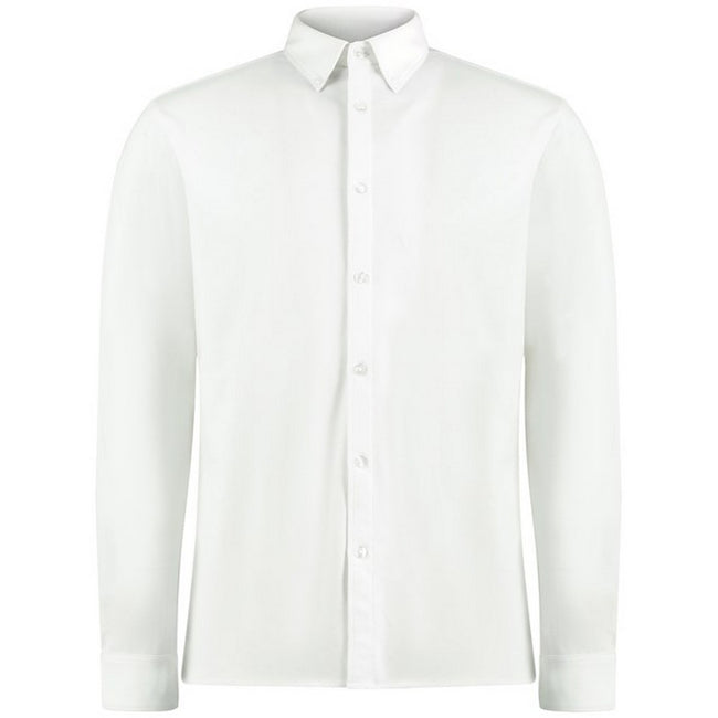 White - Front - Kustom Kit Mens Superwash 60°C Tailored Long-Sleeved Shirt
