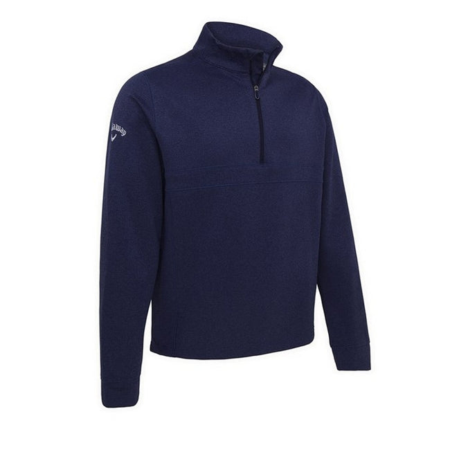 Peacoat Navy - Front - Callaway Mens Waffle Quarter Zip Sweatshirt