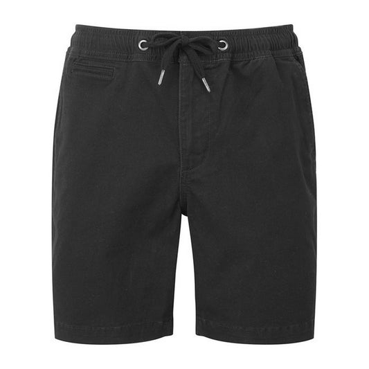 Black - Front - Wombat Mens Chino Drawstring Shorts