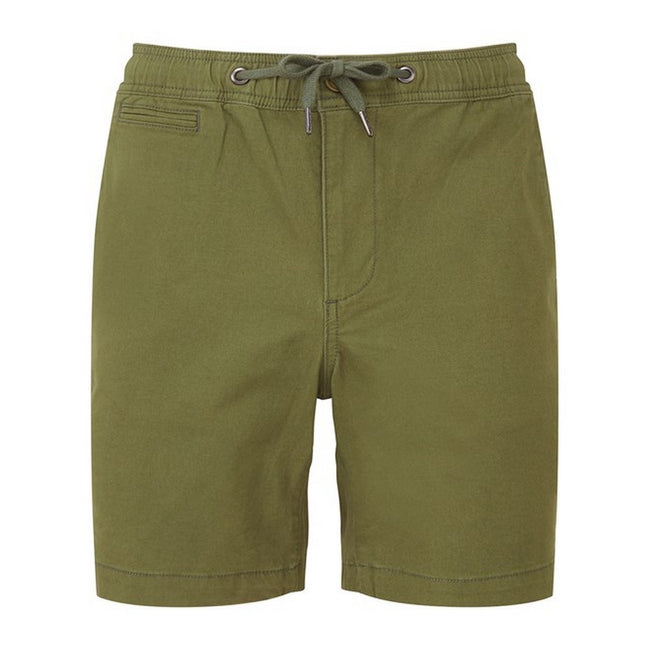 Olive - Front - Wombat Mens Chino Drawstring Shorts