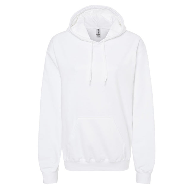 White - Front - Gildan Unisex Adult Softstyle Fleece Midweight Hoodie