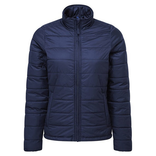 Navy - Front - Premier Womens-Ladies Recyclight Lightweight Padded Jacket