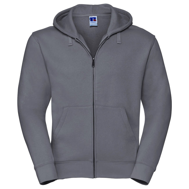 Convoy Grey - Front - Russell Mens Authentic Full Zip Hoodie