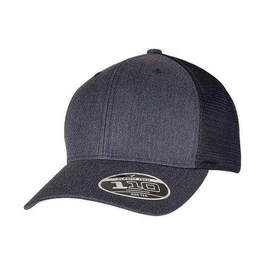 Heather-Navy - Front - Flexfit Unisex Adult Trucker Cap