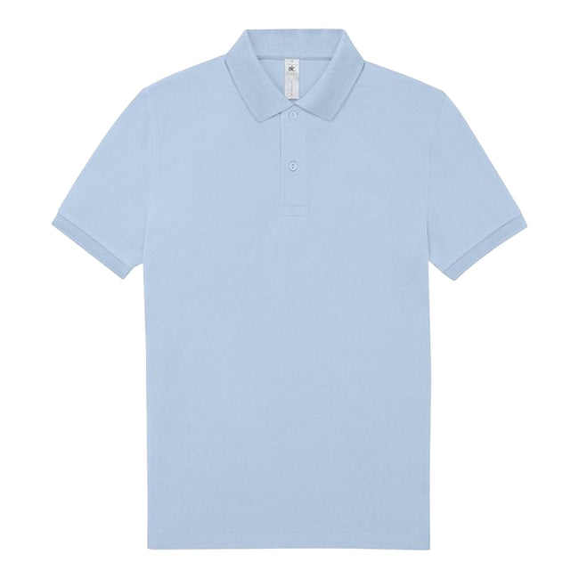 Blush Blue - Front - B&C Mens Polo Shirt