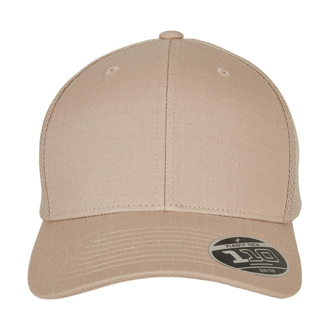 Khaki - Front - Flexfit Unisex Adult 110 Ripstop Trucker Cap