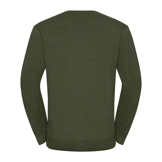 Olive - Back - Russell Mens Set-in Sweatshirt