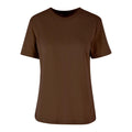 Chocolate Brown - Front - Build Your Brand Womens-Ladies Oversized T-Shirt