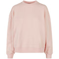 Pink - Front - Build Your Brand Womens-Ladies Oversized Sweatshirt
