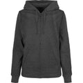 Charcoal - Front - Build Your Brand Womens-Ladies Basic Full Zip Hoodie