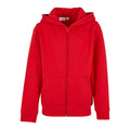 City Red - Front - Build Your Brand Childrens-Kids Basic Organic Full Zip Hoodie