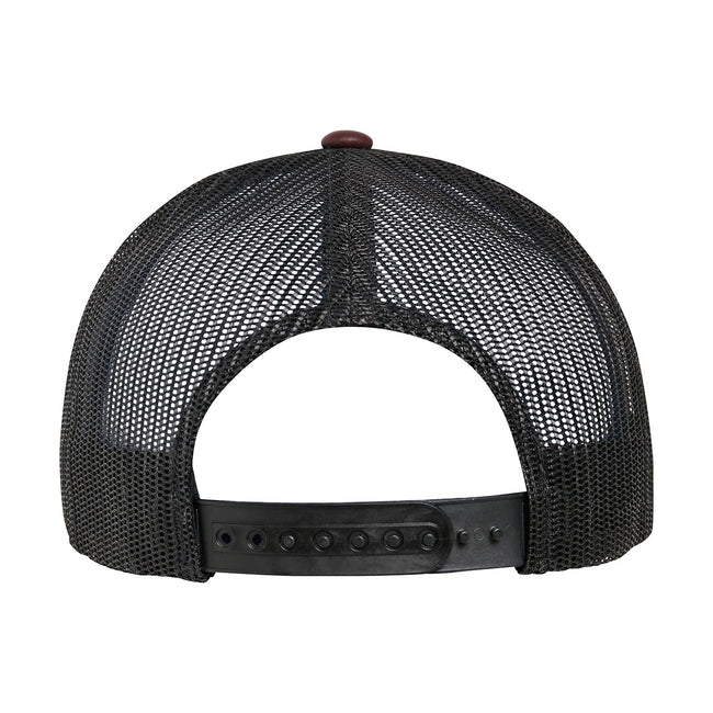 Maroon-Black - Side - Flexfit Unisex Adult Trucker Cap
