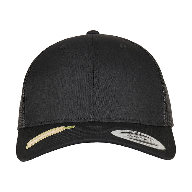Black - Front - Flexfit Unisex Adult Recycled Polyester Trucker Cap