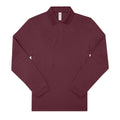 Burgundy - Front - B&C Mens My Long-Sleeved Polo Shirt