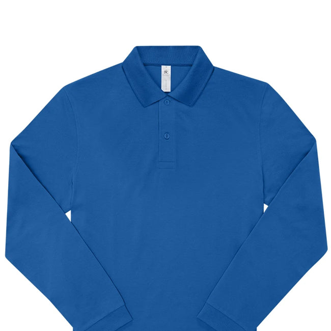 Royal Blue - Back - B&C Mens My Long-Sleeved Polo Shirt