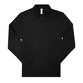 Black - Front - B&C Mens My Long-Sleeved Polo Shirt