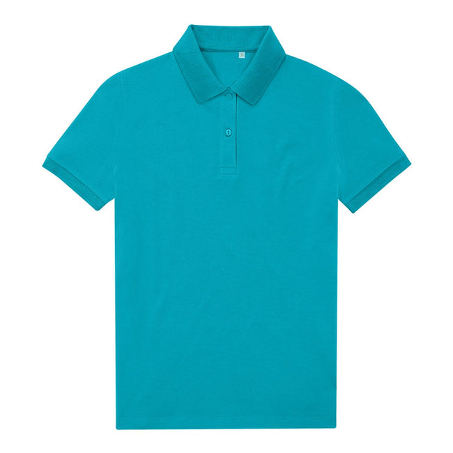 Pop Turquoise - Front - B&C Womens-Ladies My Eco Polo Shirt