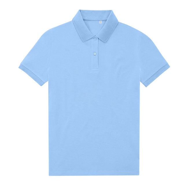 Lotus Blue - Front - B&C Womens-Ladies My Eco Polo Shirt