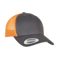 Charcoal-Neon Orange - Back - Flexfit Unisex Adult Retro Two Tone Trucker Cap