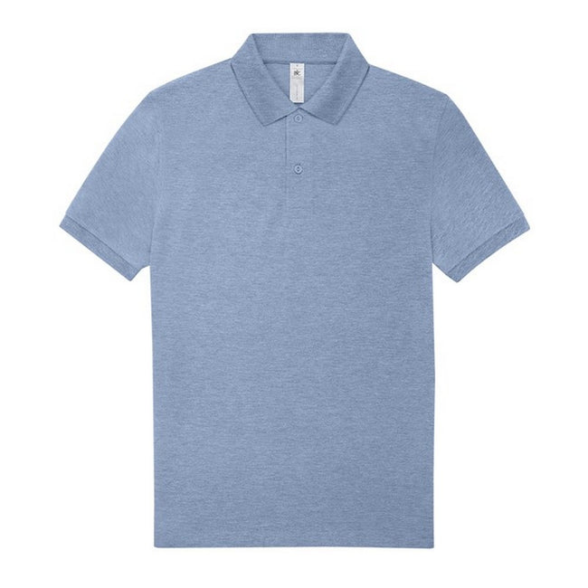 Heather Blue - Front - B&C Mens My Polo Shirt