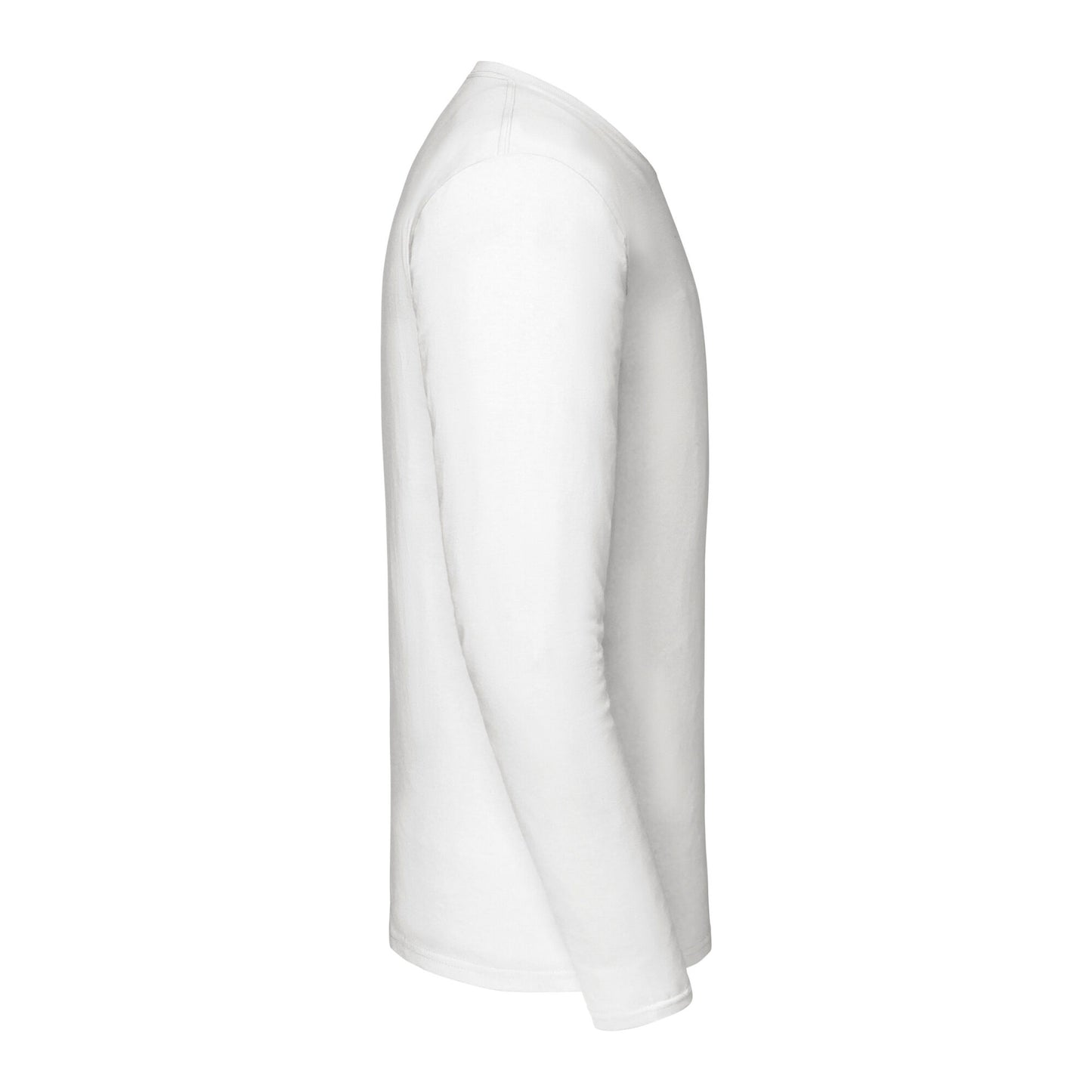 White - Side - Fruit of the Loom Mens Iconic Premium Long-Sleeved T-Shirt