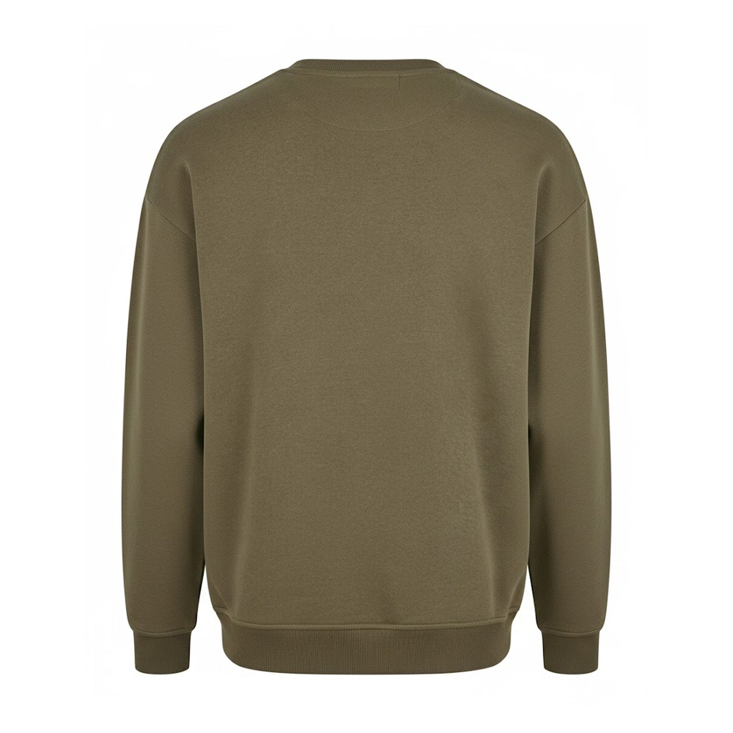 Olive - Back - Build Your Brand Unisex Adult Crew Neck Sweatshirt