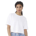 White - Side - Bella + Canvas Womens-Ladies Jersey Crop T-Shirt