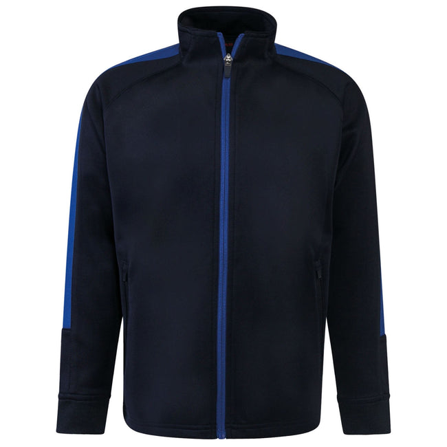 Navy-Royal Blue - Front - Finden & Hales Childrens-Kids Knitted Track Top