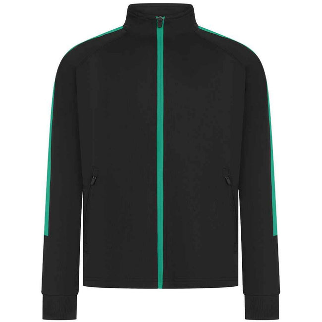 Black-Emerald - Front - Finden & Hales Childrens-Kids Knitted Track Top