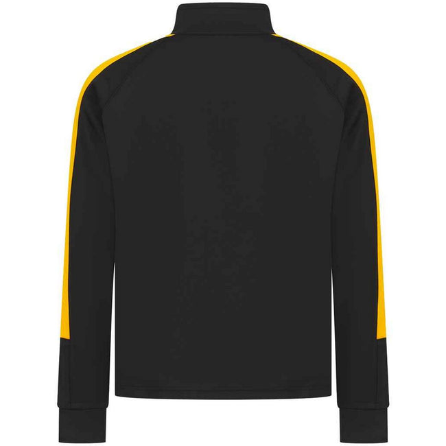 Black-Gold - Back - Finden & Hales Childrens-Kids Knitted Track Top