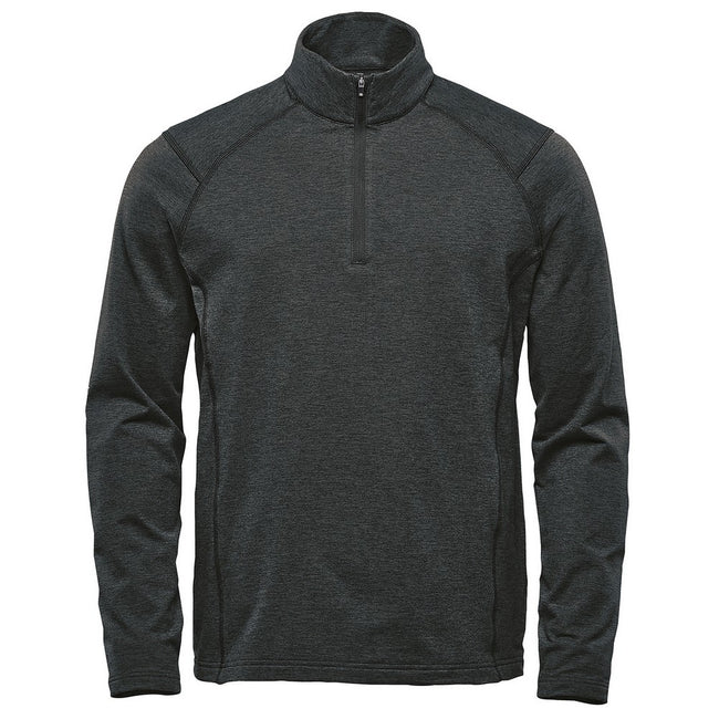 Black Heather - Front - Stormtech Mens Treeline Quarter Zip Fleece Top