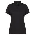 Black - Front - Henbury Womens-Ladies Recycled Polyester Polo Shirt