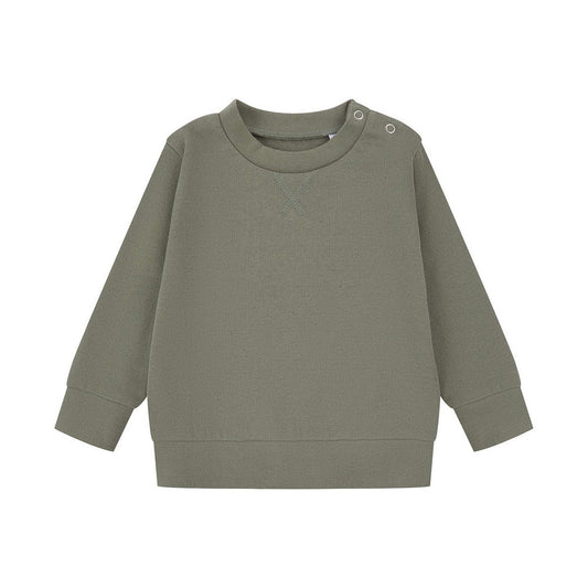 Khaki - Front - Larkwood Childrens-Kids Sustainable Sweatshirt