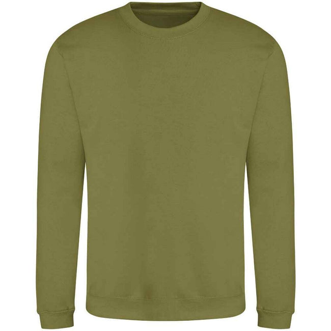 Khaki Green - Front - Awdis Unisex Adult Soft Touch Sweatshirt